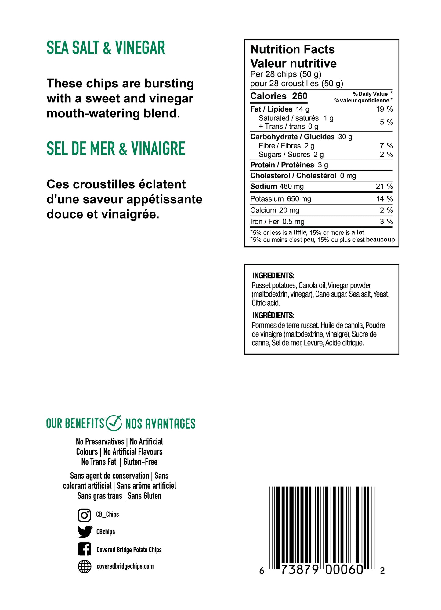 170g Sea Salt & Vinegar Chips