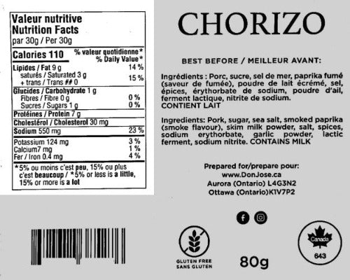 Don Jose Sliced Chorizo